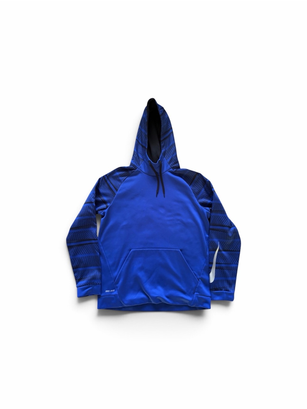 Nike Blue Hooded Pullover Sweater Dry fit 100% polyester used good condition.